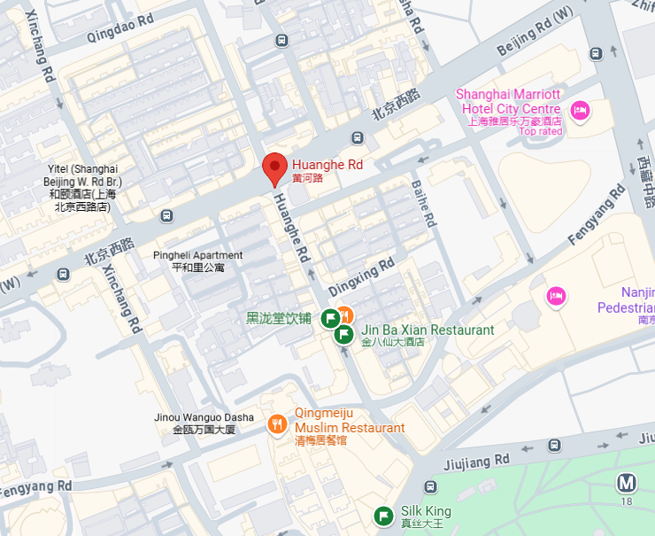 Map of Huanghe Road, Shanghai